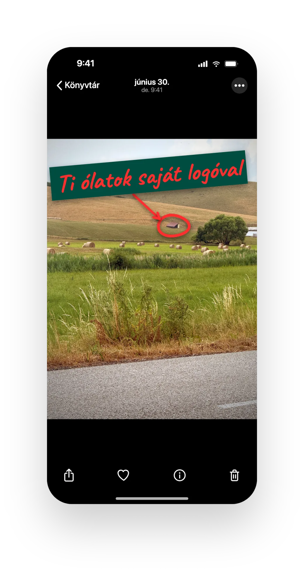 Tájban vándorló mobil tyúkól, amelyre céges logó kerülhet